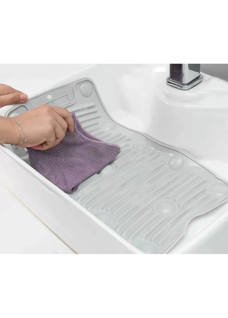 Коврик для ручного прання силіконовий сірий для делікатних промов Коврик для прання 45,5х22,5 см ProDobro (365440557)