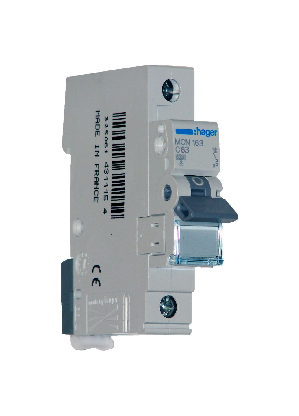 Вводный автомат 63А однополюсный автоматический выключатель MCN163 1P 6kA C-63A 1M (3145) Hager (306737974)