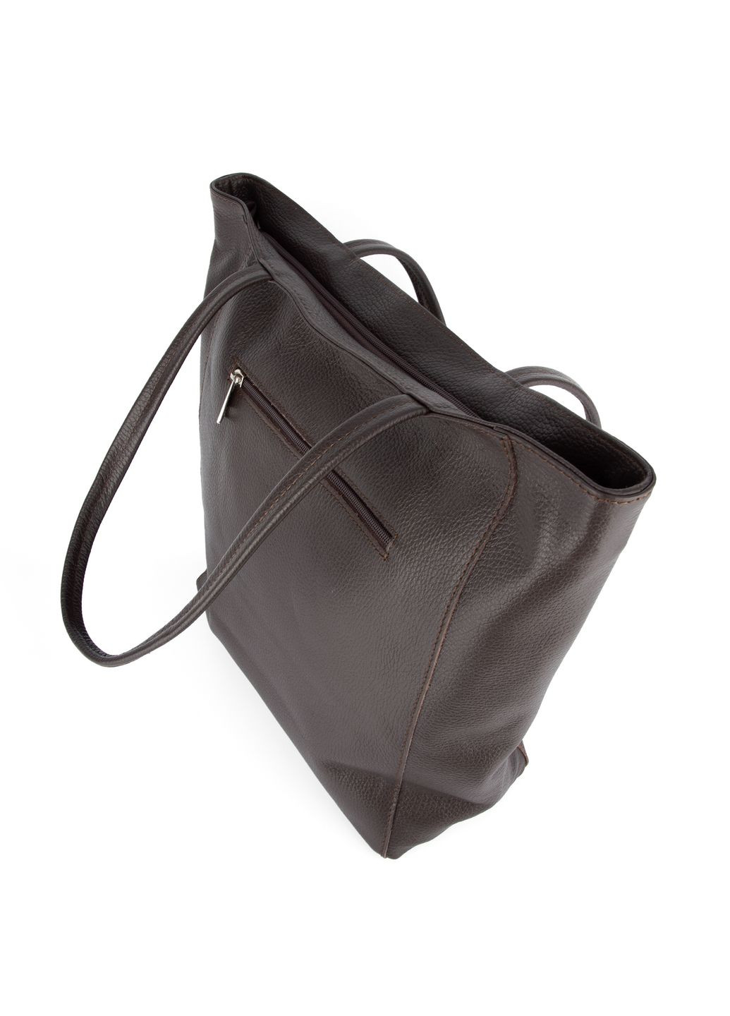 Сумка жіноча шопер шкіряна 02802_m_2 з 2 ручками шоколадна Virginia Conti (358908481)