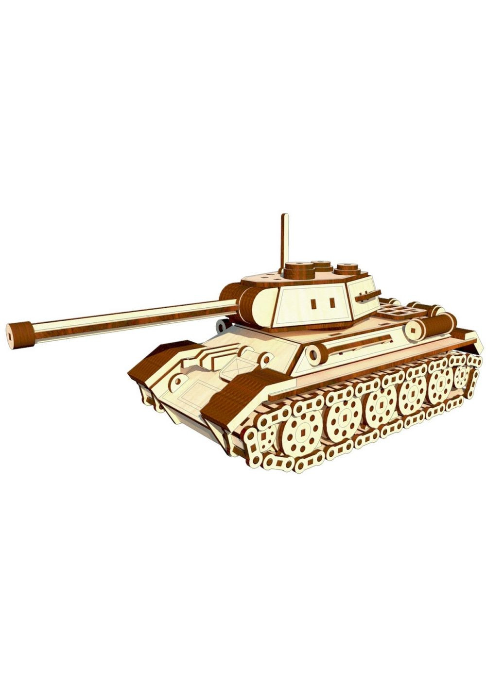 Деревянный конструктор "Танк Т-34", 391 деталь Pazly (288138084)