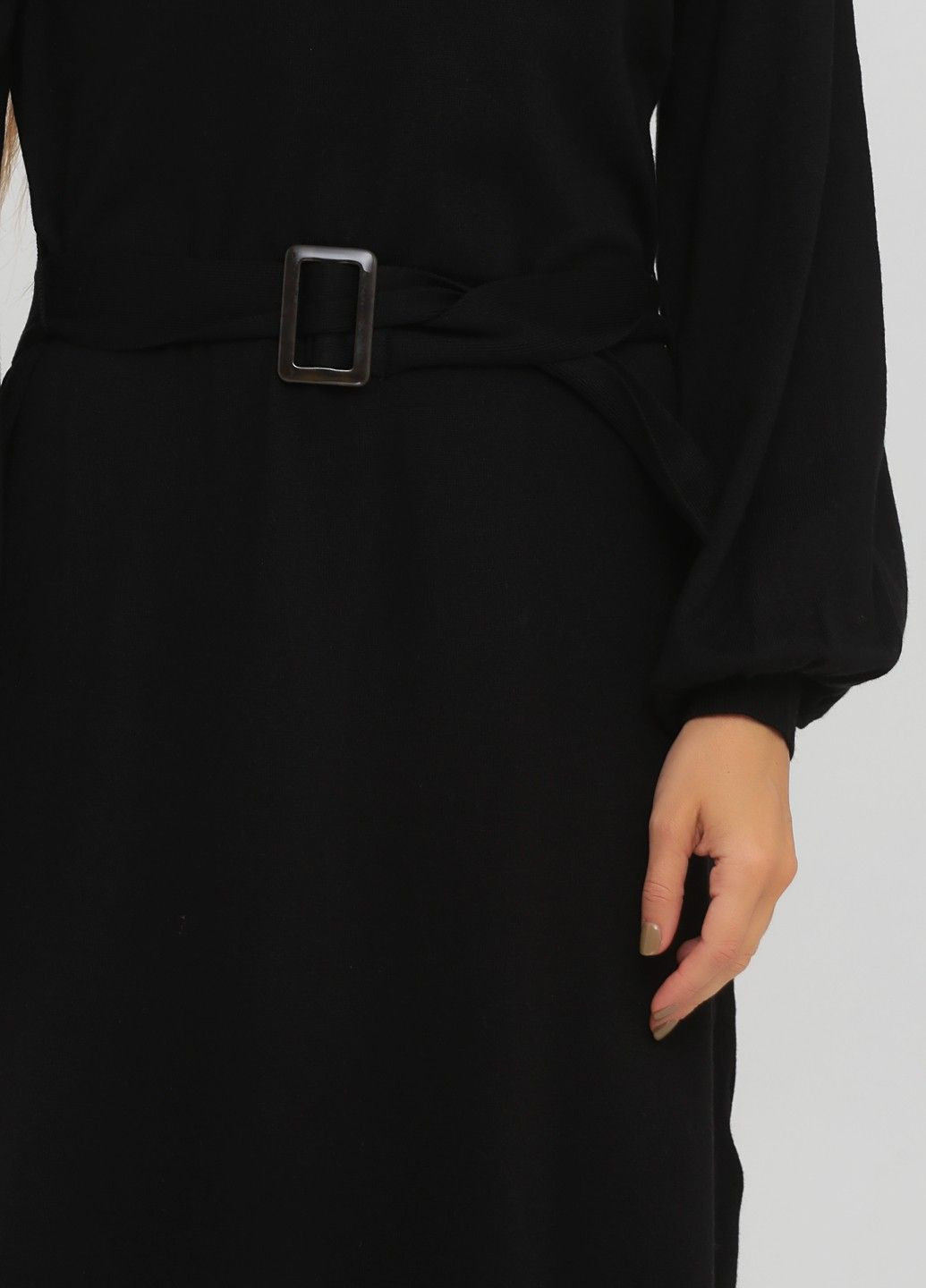 Черное кэжуал платье No Brand однотонное