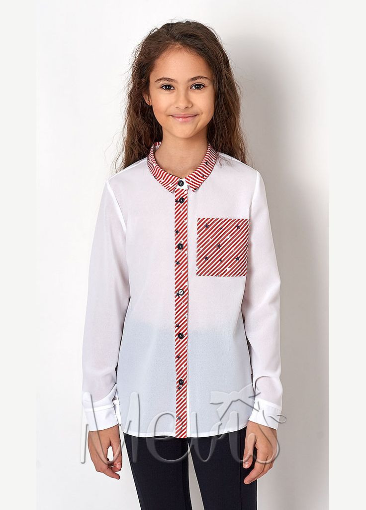 Белая блузка Mevis демисезонная