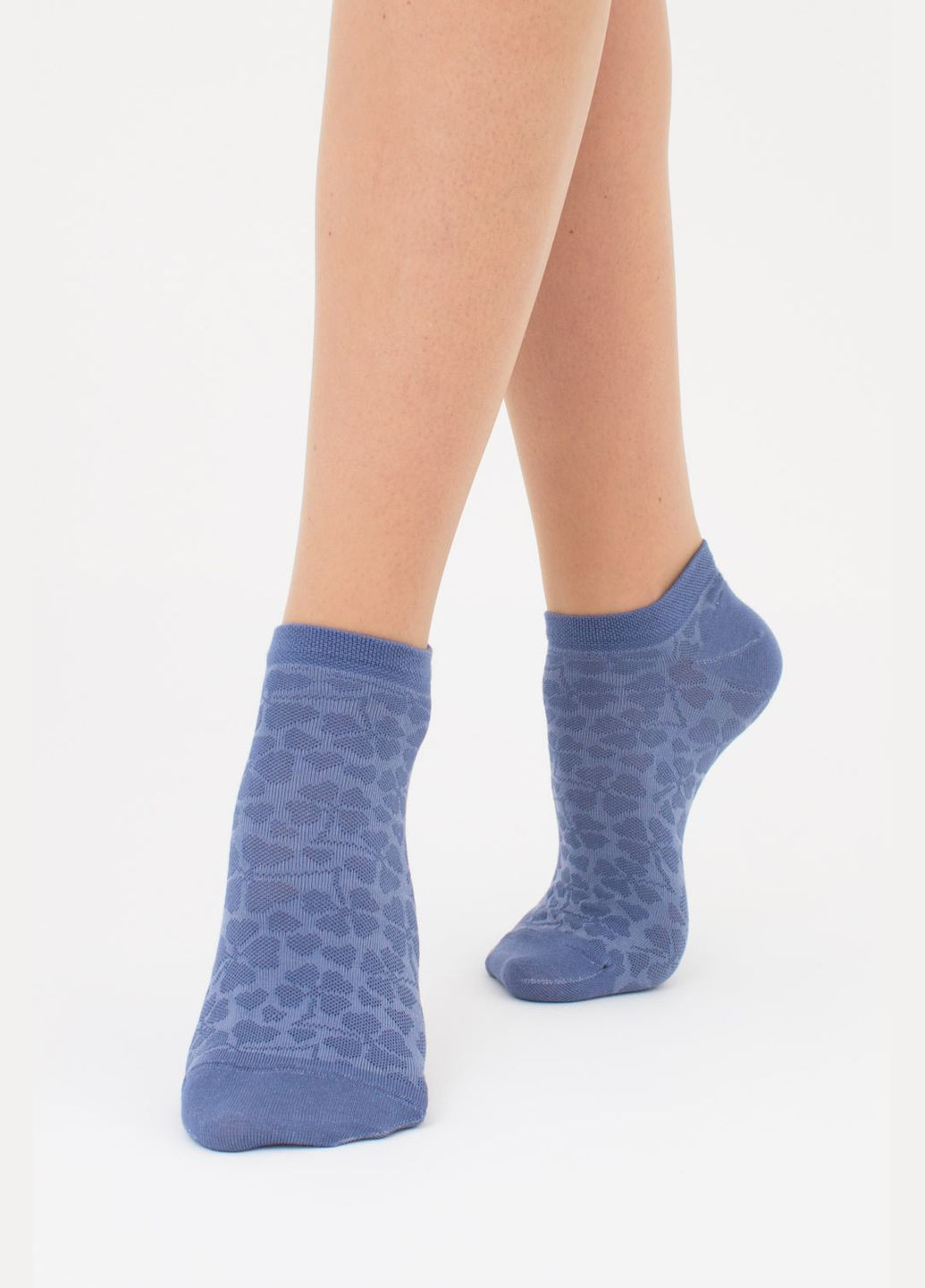 Сині набір жіночих шкарпеток 2 пари Giulia квіткові (302820510)