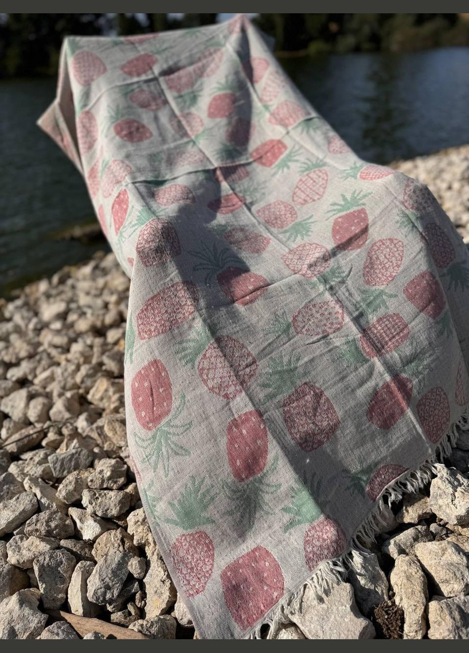 Покривало бавовняне пештемаль 100х180 см Рожевий (П4К-AL-peshtamel-003-01) No Brand (308754541)