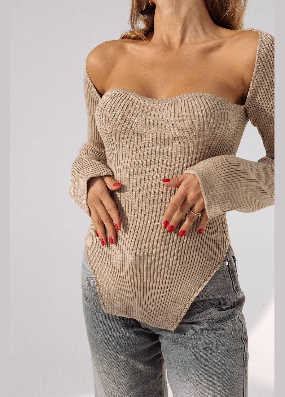 Кофта в рубчик з гарним вирізом Україна (327880176)