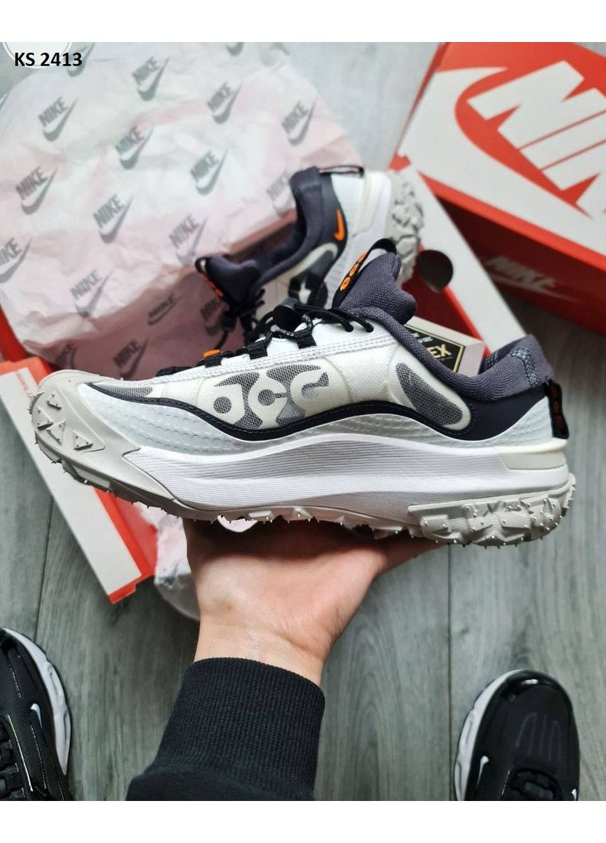 Білі Осінні кросівки чоловічі nike acg mountain fly 2 low white найк асж маунс флай No Brand