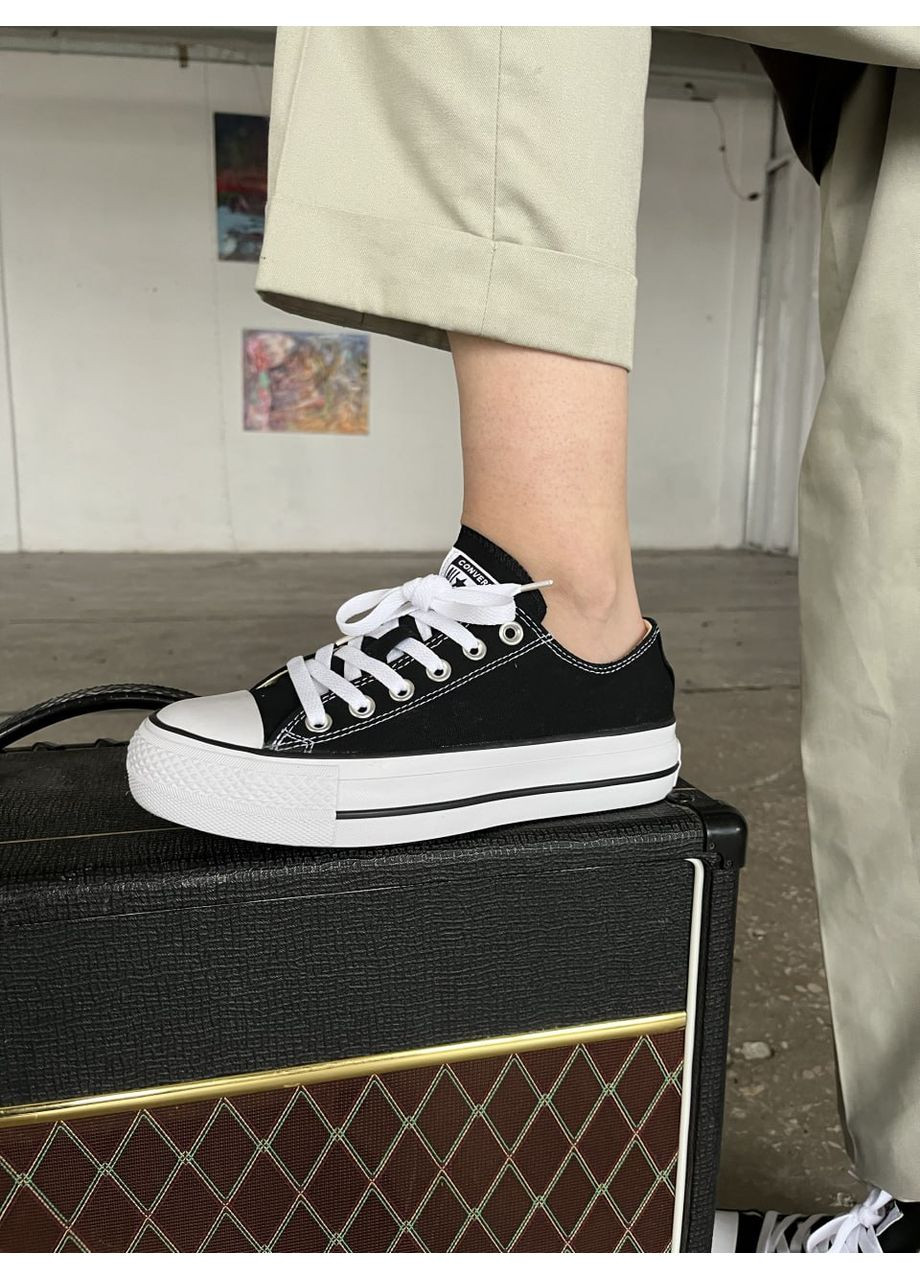 КЕДИ ЖІНОЧІ CONVERSE CHUCK TAYLOR ALL STAR PLATFORM BLACK / WHITE КОНВЕРС No Brand чорні демісезони (369391496)