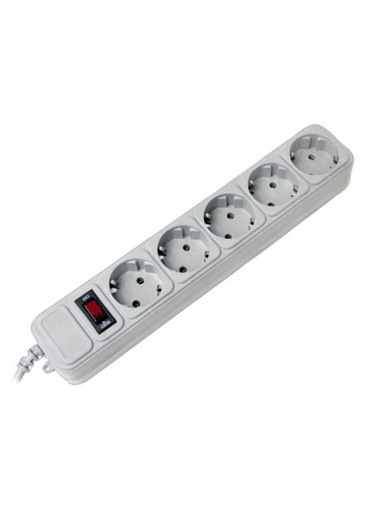 Сетевой фильтр 5 розеток 4.5м(3*0.75мм) с заземлением и выключателем серый до 2.2кВт 10А Gembird (369154594)