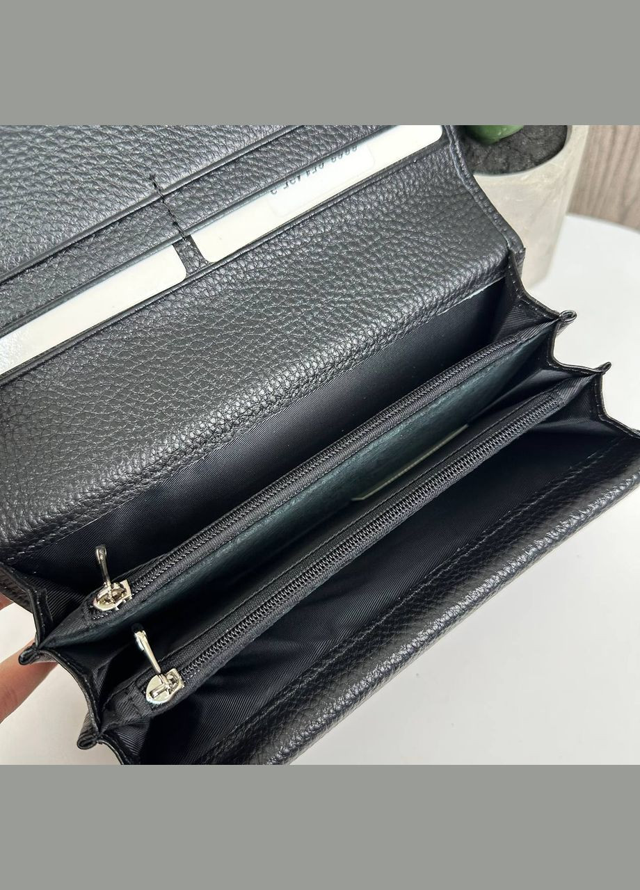 Класичний жіночий шкіряний гаманець портмоне для жінок чорний Classic (331770973)