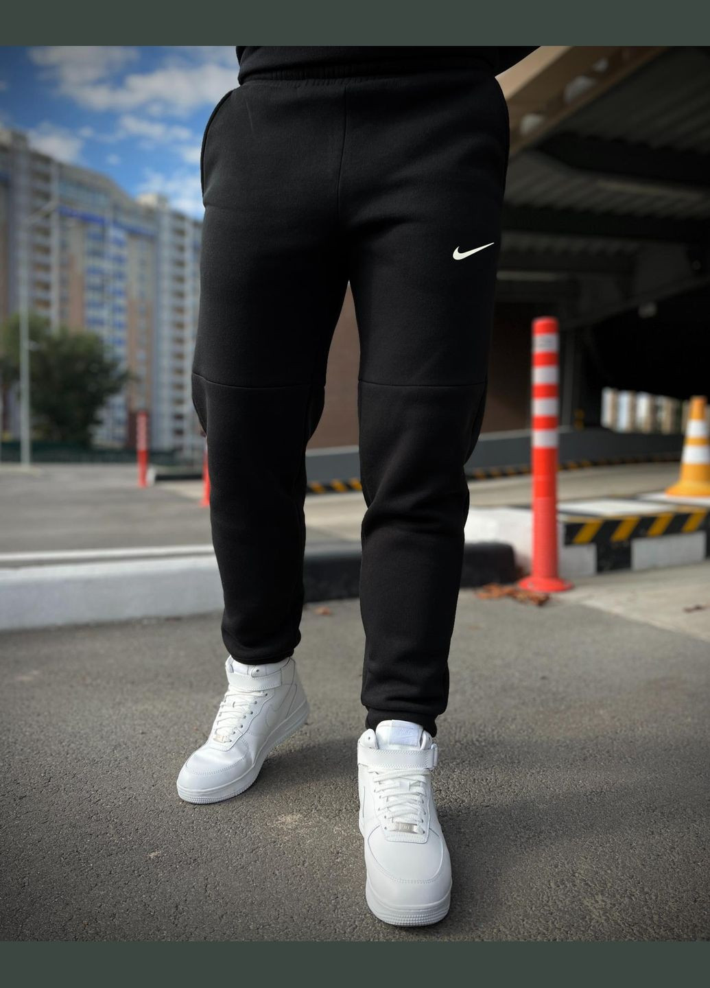 Зимовий спортивний костюм з начосом чорний худі + чорні штани Vakko (301747003)