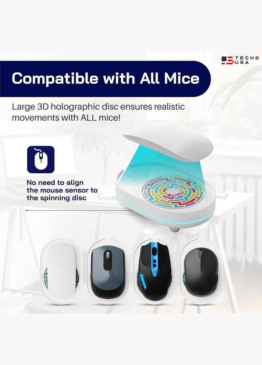 Вигглер кликер шейкер симулятор для мыши TECH8 USA Undetectable Mouse Mover, Mouse Jiggler, 3D Hologram Design "Glass" Microsoft (315696444)