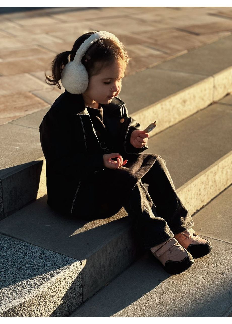 Розовые зимние детские зимние теплые ортопедические ботинки для девочек на липучках Botte