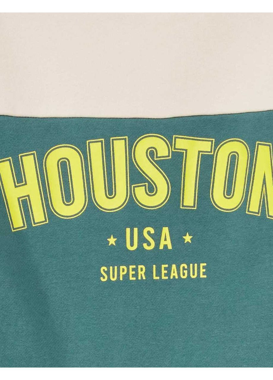 Kiabi свитшот флис,зеленый-бежевый, зеленый