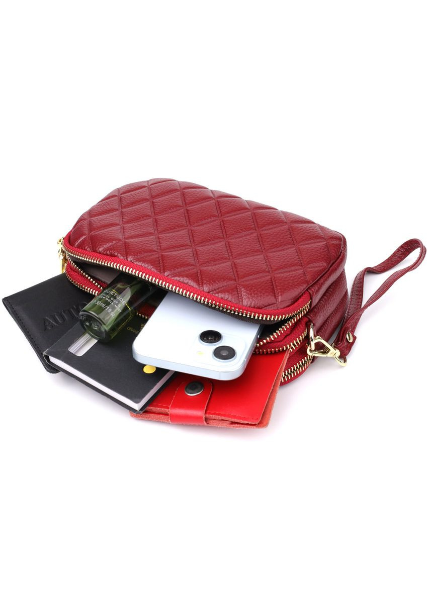 Сумка на три отделения для женщин из натуральной кожи 22889 Vintage (349442770)