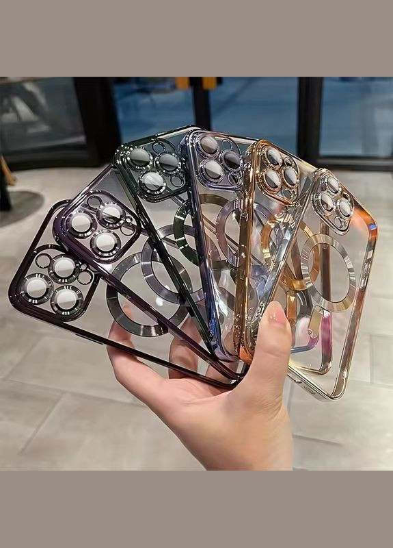 Протиударний прозорий чохол MagSafe на iPhone 14PROMAX, колір чорний No Brand (359502807)