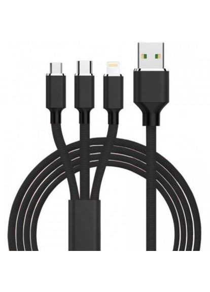 Дата кабель USB 2.0 AM to Lightning + Micro 5P + TypeC 1.2m black (SC-330-BK) XoKo usb 2.0 am to lightning + micro 5p + type-c 1.2m b (268143680)