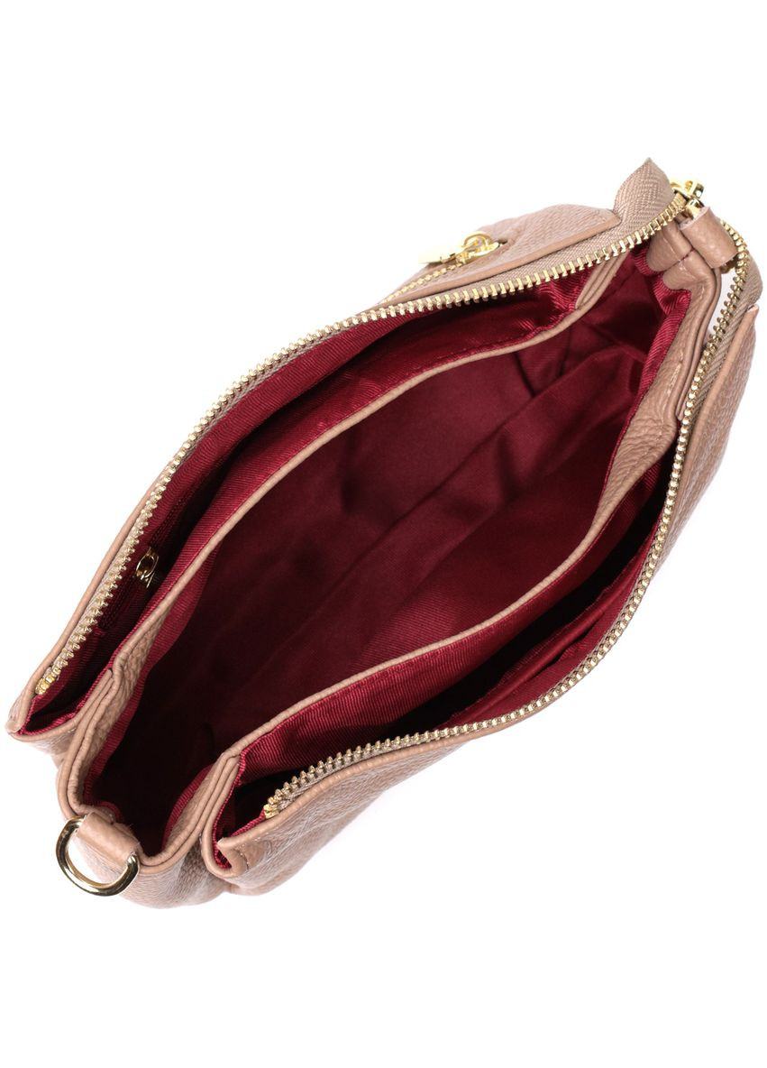 Оригинальная сумка через плечо из натуральной кожи бежевая 22289 Vintage (329195509)