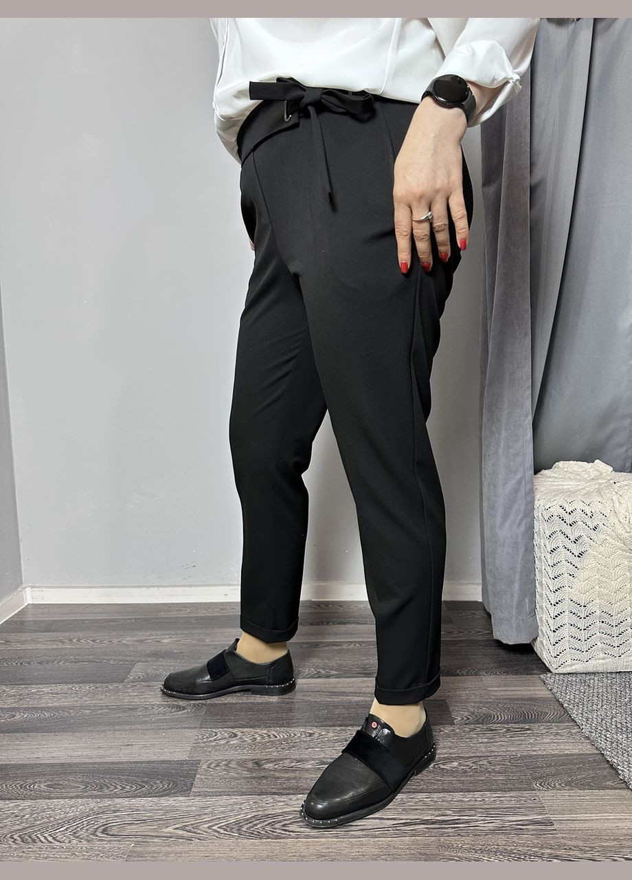 Жіночі класичні брюки прямі чорні завужені до низу MKJL1095-1 4 Modna KAZKA (277159875)
