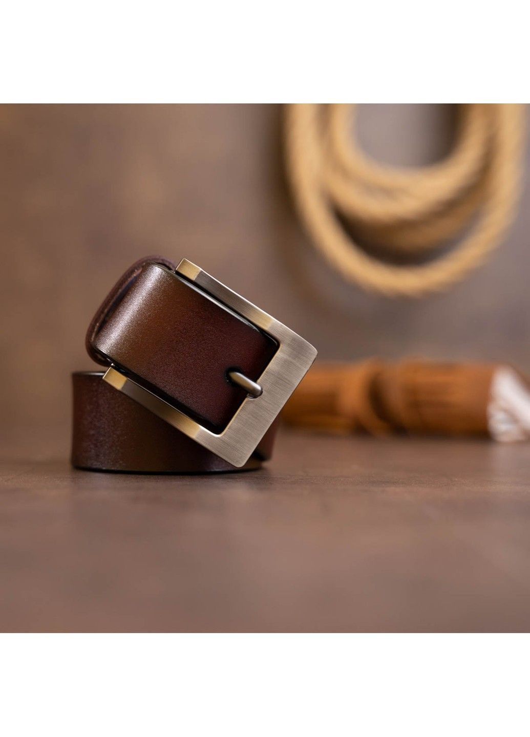 Ремінь чоловічий з класичною пряжкою 20357 Коричневий Vintage (292849651)