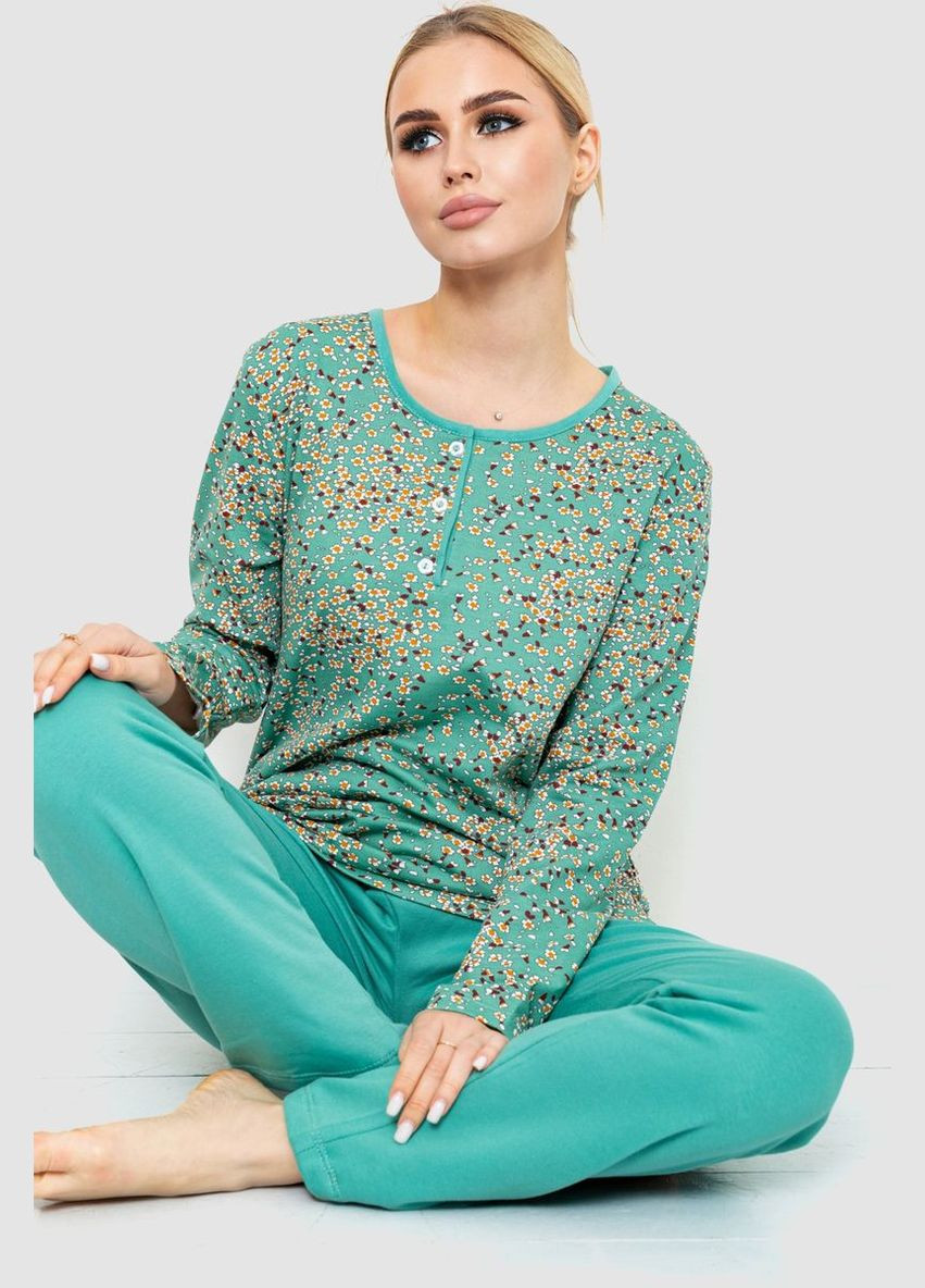 Светло-зеленая всесезон пижама женская утепленная, цвет сиренево-пудровый, Ager