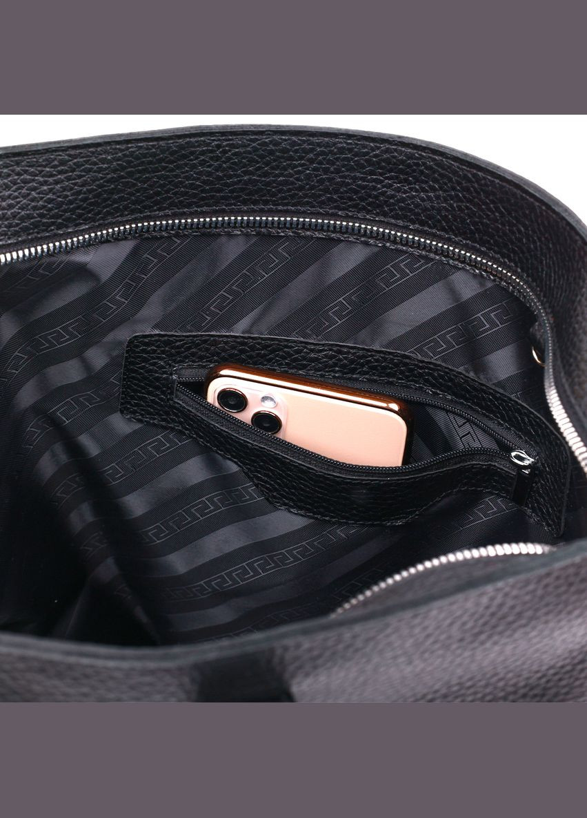 Кожаная сумка женская через плечо шоппер 16354 Черный Shvigel (302008687)