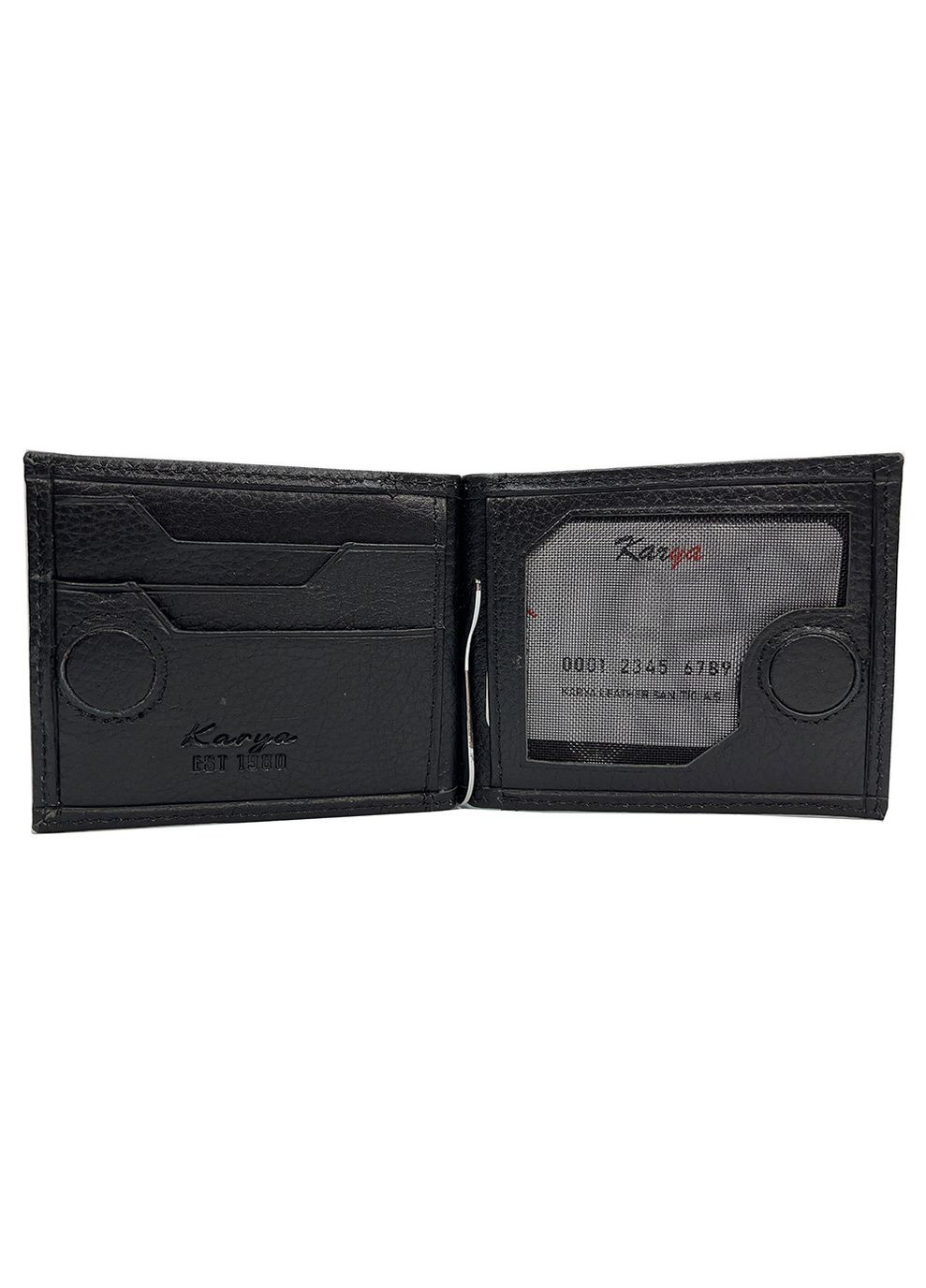 Зажим для купюр из натуральной кожи черный турецкий Karya (336377893)