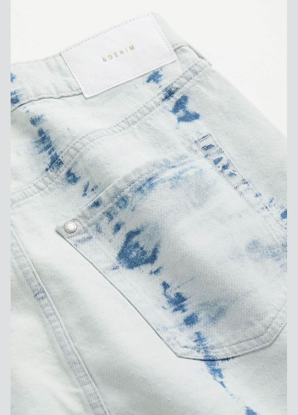 Голубая кэжуал тай-дай джинсовая юбка с низкой талией H&M