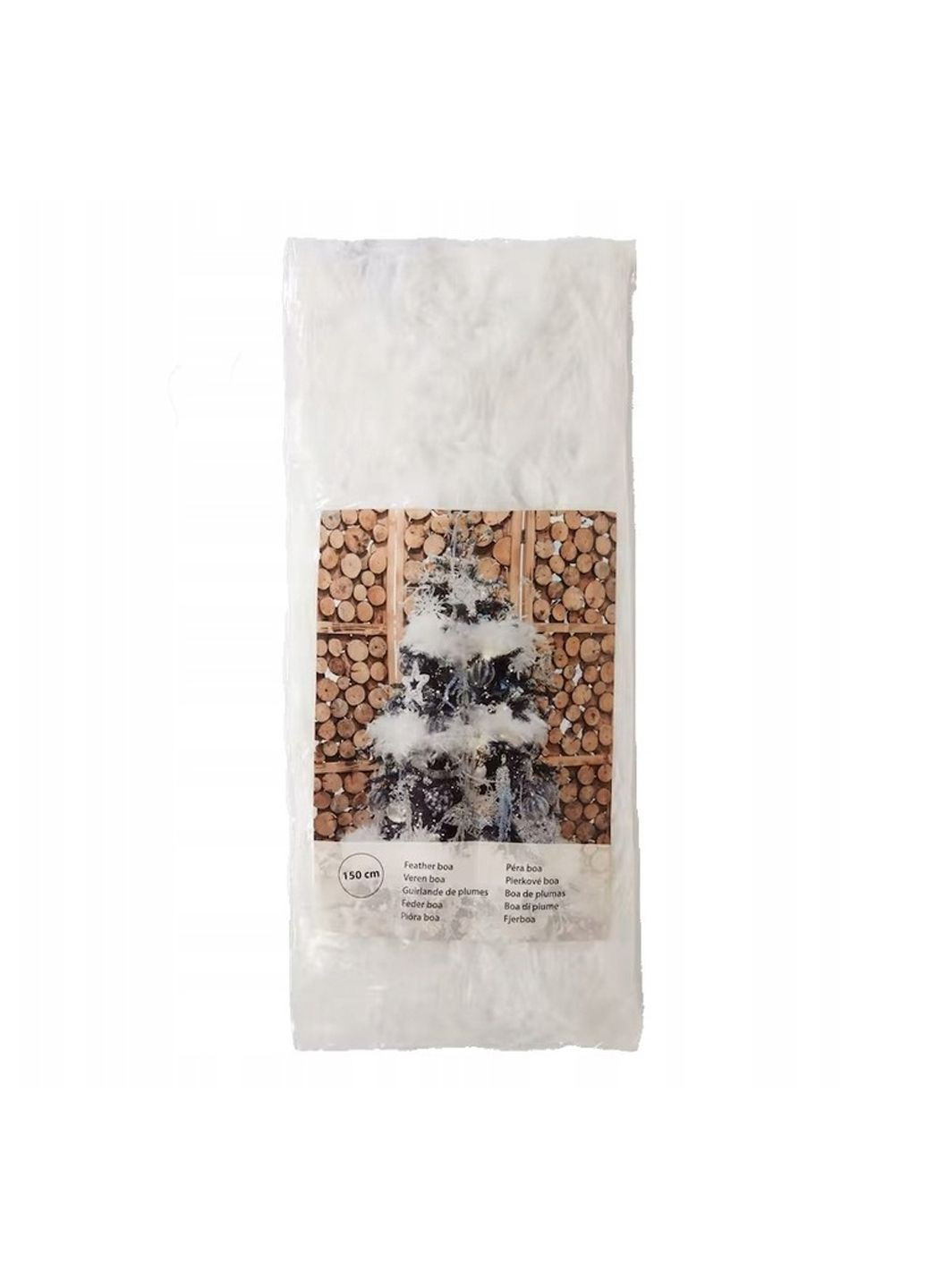 Гірлянда-боа з натуральним пір'ям для декору 150 см білий Aldi (365549838)