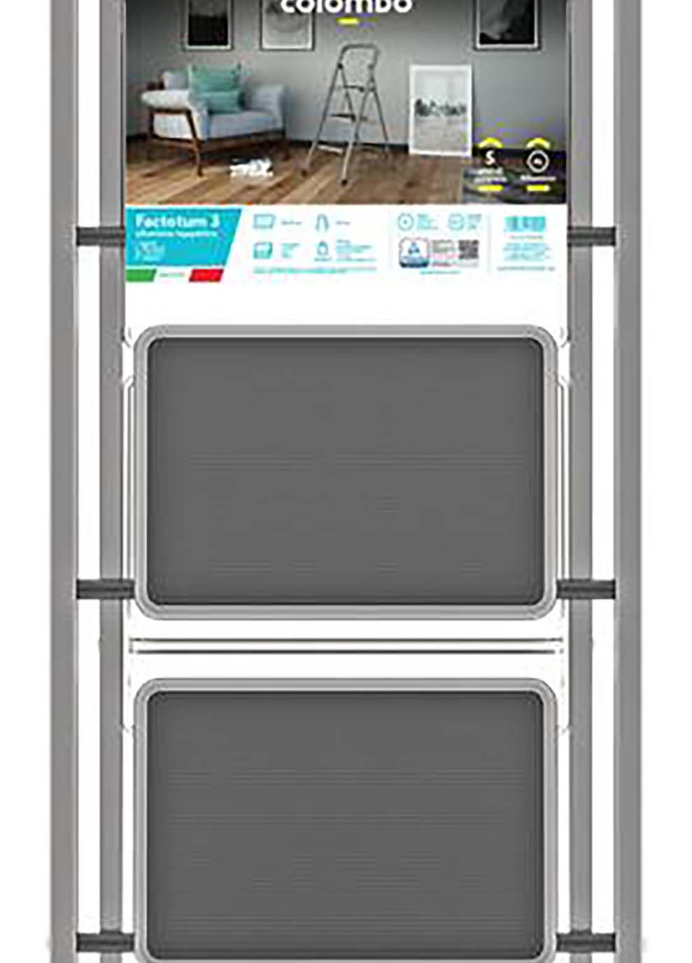 Драбина Factotum Alu 3 щаблі Сірий Colombo (367596606)