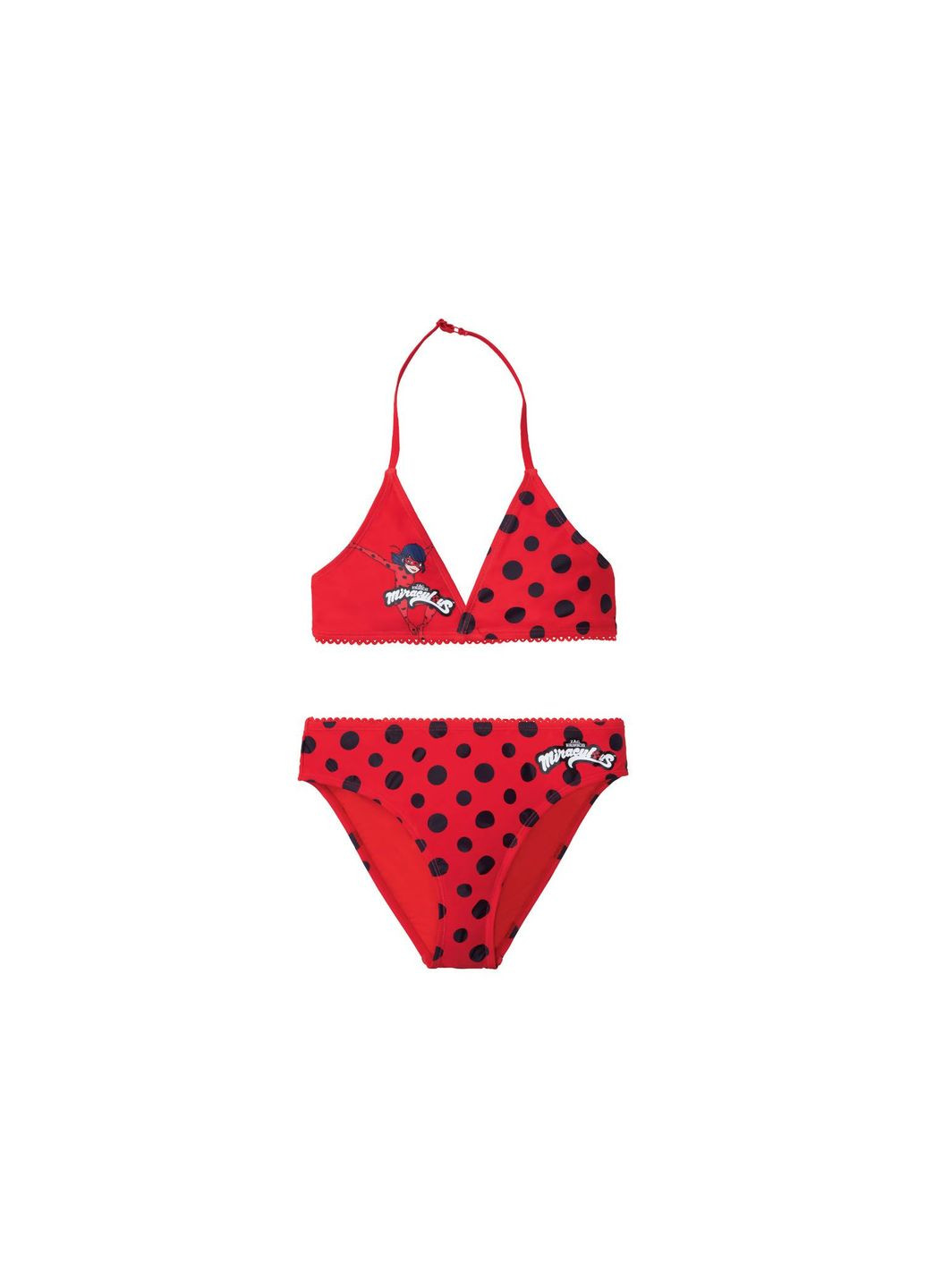 Червоний літній купальник для дівчинки роздільний Pepperts