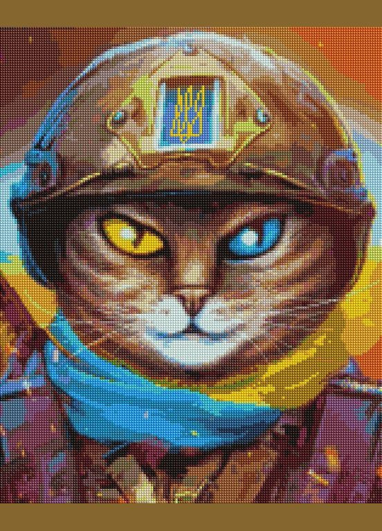 Алмазна мозаїка Котик Захисник Маріанна Пащук 40 х 50 DBS1034 Brushme (348359612)