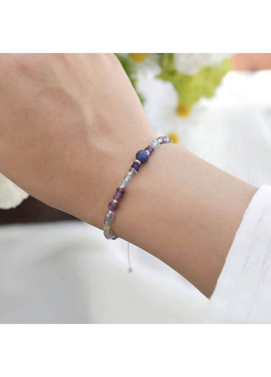 Браслет талисман для знака зодиака Водолей из натуральных камней на затяжке d-6х4-3-2,5мм+- No Brand Браслет (360564174)