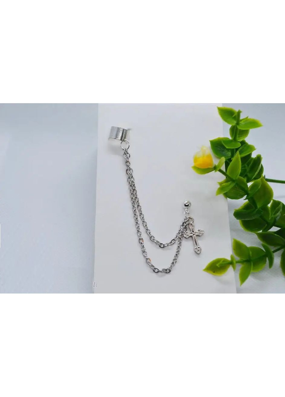 Каф крестик ажурный клипс на ухо без прокалывания клипсы No Brand (338436063)