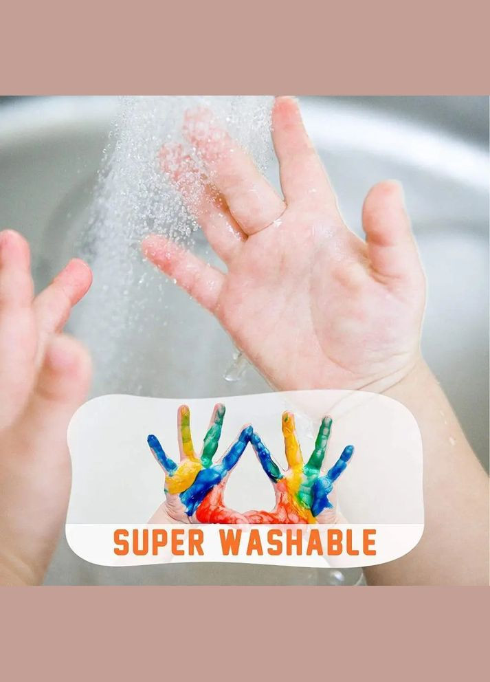 Дитячі пальчикові фарби 6 кольорів по 60 мл (JA91142) Jar Melo (dityachi-palchikovi-farbi-jar-melo-6-koloriv-po-60-ml-ja91142) (316037462)