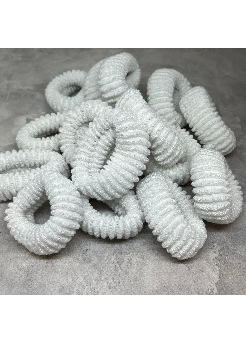 Набор махровых резинок для волос, ø 5,5 см (Калуш), цвет белый, упаковка 10 шт. No Brand (303282303)