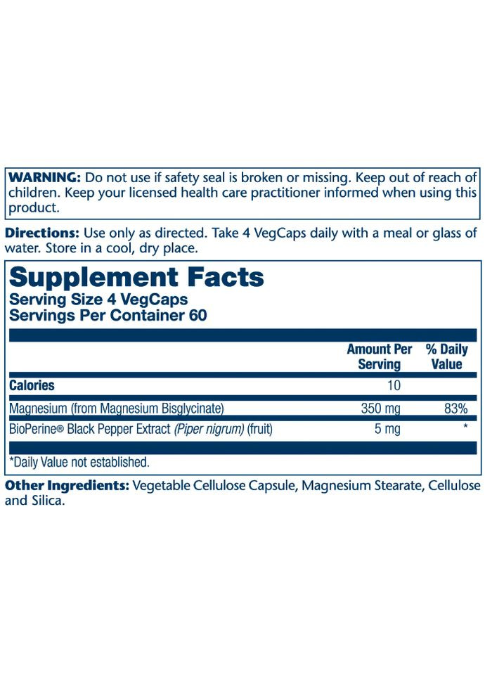 Магній гліцинат 240 вегетаріанських капсул для нервової системи та сну підтримка м'язів Solaray (368979144)