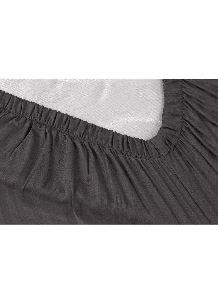 Простирадло Готель — Сатин Страйп 1*1 чорний 180*200*35 на гумці Lotus (306559889)