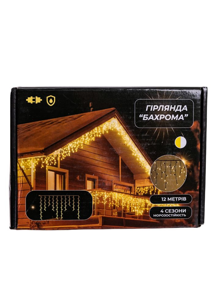 Вулична гірлянда Бахрома 12 м 200 LED білий провід Жовтий 12MWY Garlando (365333235)