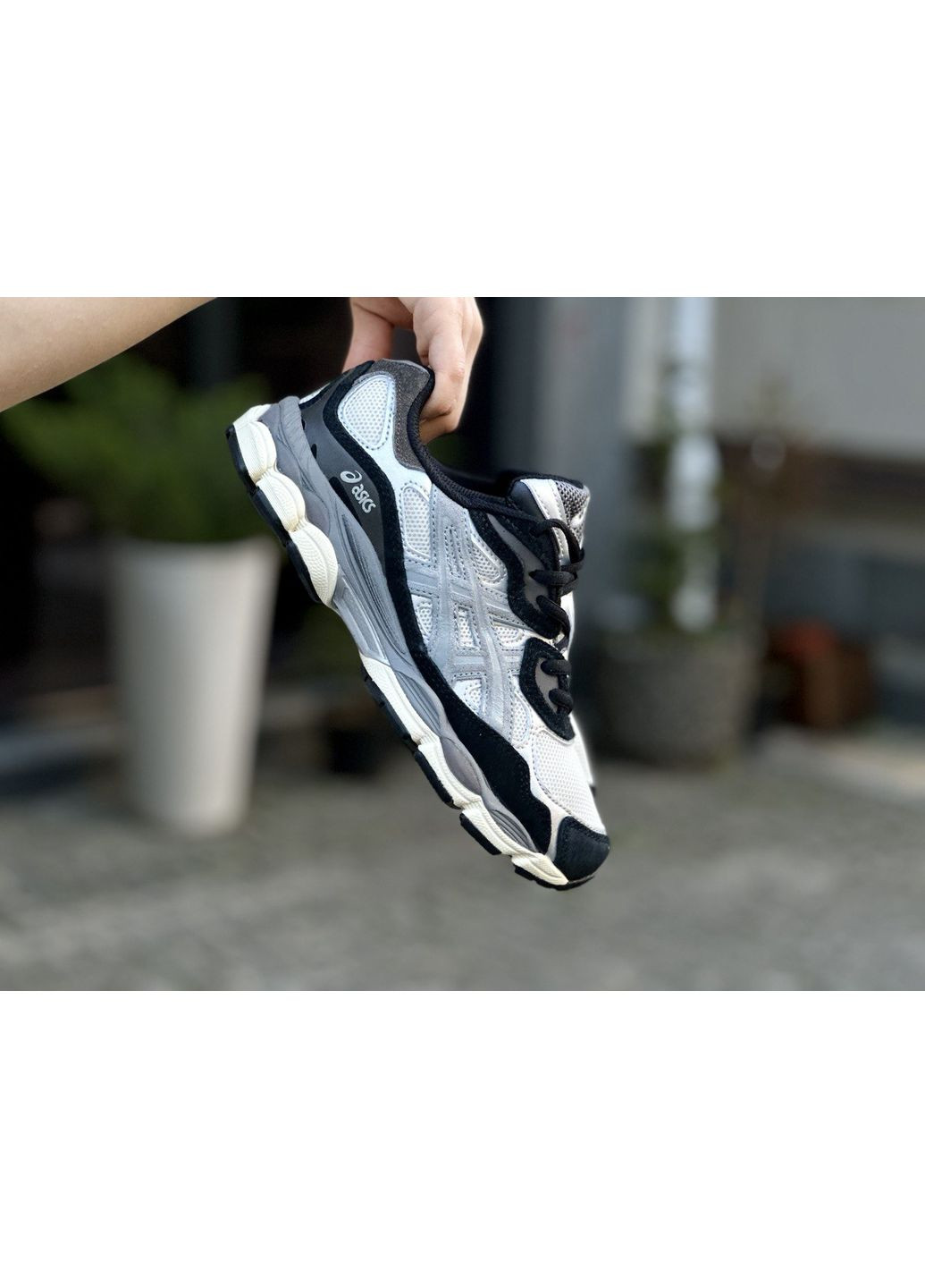 КРОССОВКИ ЖЕНСКИЕ ASICS GEL NYC 1090 WHITE BLACK GREY АСИКС ГЕЛЬ НЮК No Brand серые демисезоны (367171427)