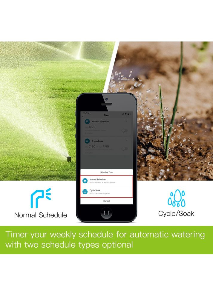 Розумний автоматичний таймер поливу SOP10 WiFi IP55 Tuya MOES (367954231)