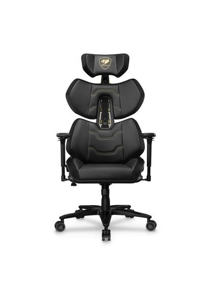 Кресло игровое TERMINATOR ELITE GOLD, кожзаменитель Hyper-Dura, каркас из армированного волокна (PAFRP), черный с золотым Cougar (333824578)