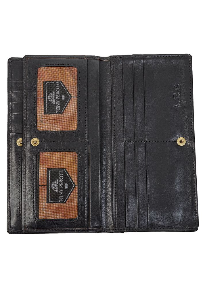 Женский кожаный портмоне из Италии Italico 1902 nero Tony Perotti (303831837)