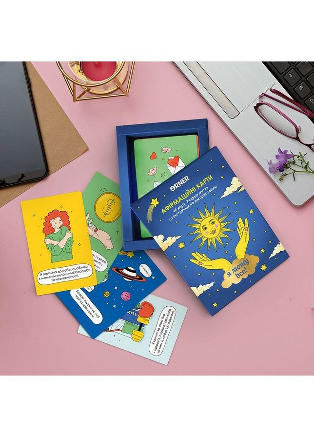 Карточки с афирмациями "Я могу все!" 2309, 48 карт, 7 сфер жизни и инструкция по использованию Orner (368915243)