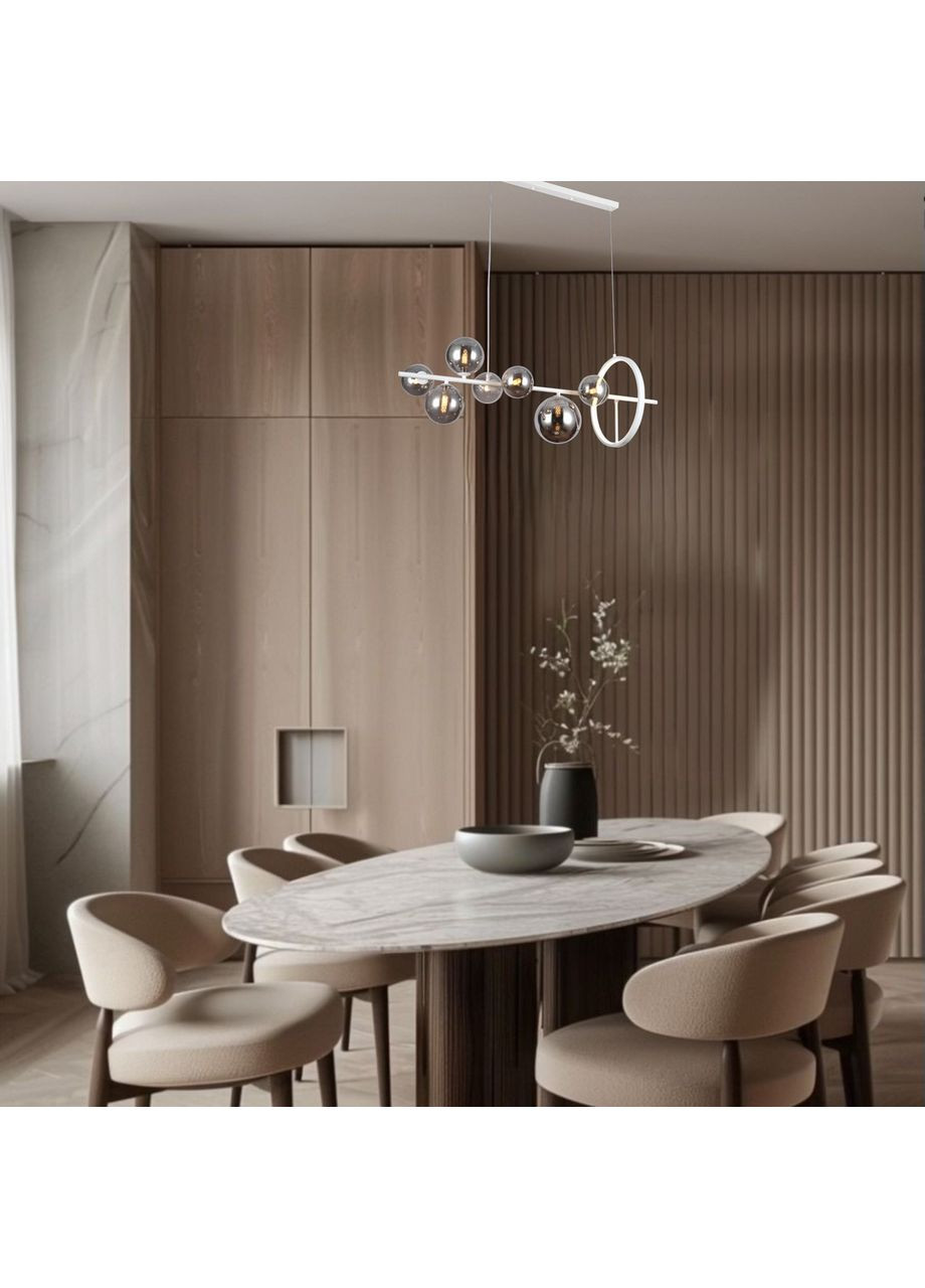 Подвесная люстра "Bubbles" на 7 ламп с графитовыми плафонами (918-LP267-7 WH+BK) No Brand (370072311)