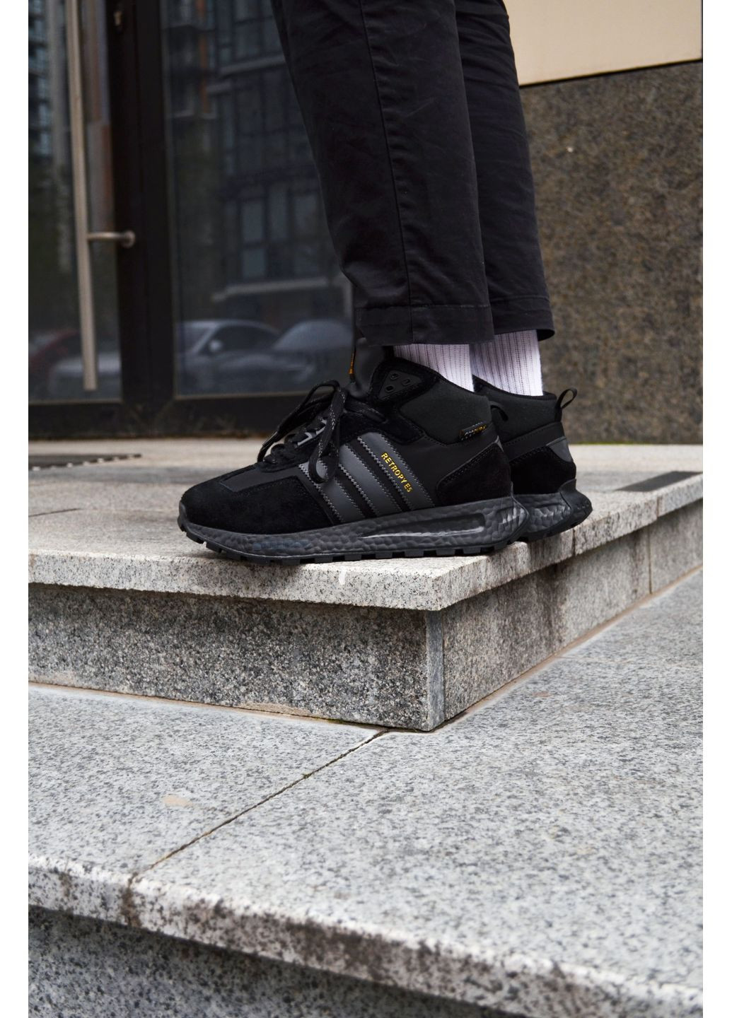 Черные демисезонные кроссовки мужские adidas retropy e5 black адидас ретропи е5 No Brand