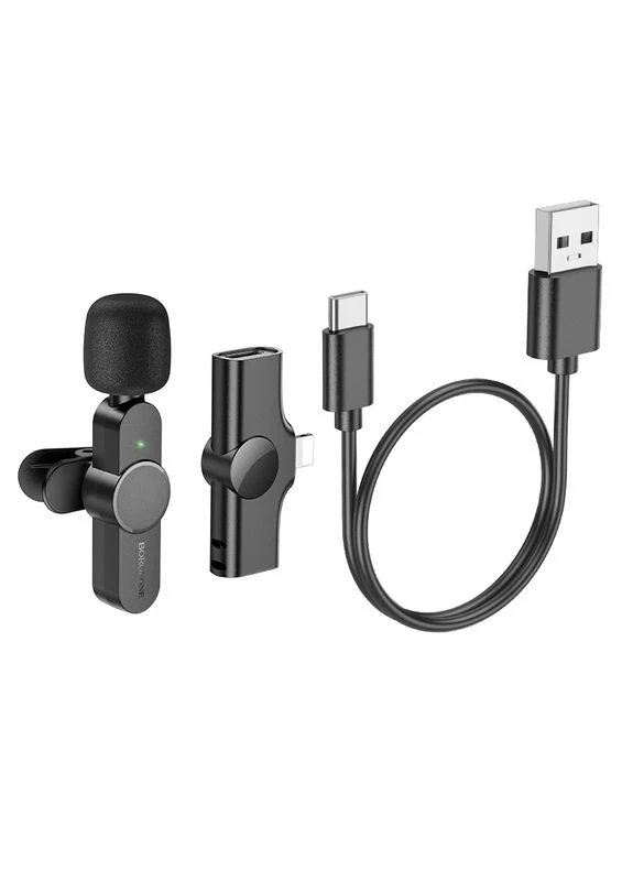 Бездротова мікрофонна система lavalier (Lightning) Black Borofone BFK12 Trophy (388345301)