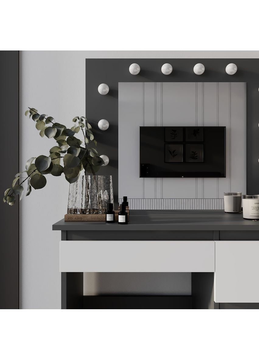Стол туалетный Beauty 940х430х1400 Графит/Белый бриллиант (TB31070100000) Art In Head (337309257)