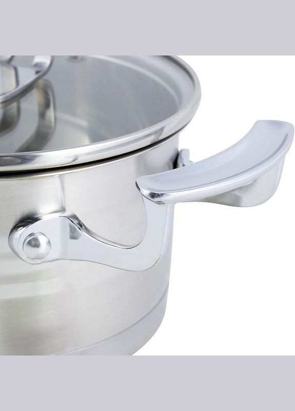 Кастрюля индукционная Casserote 4.4л из нержавеющей стали со стеклянной крышкой Kamille (330019346)