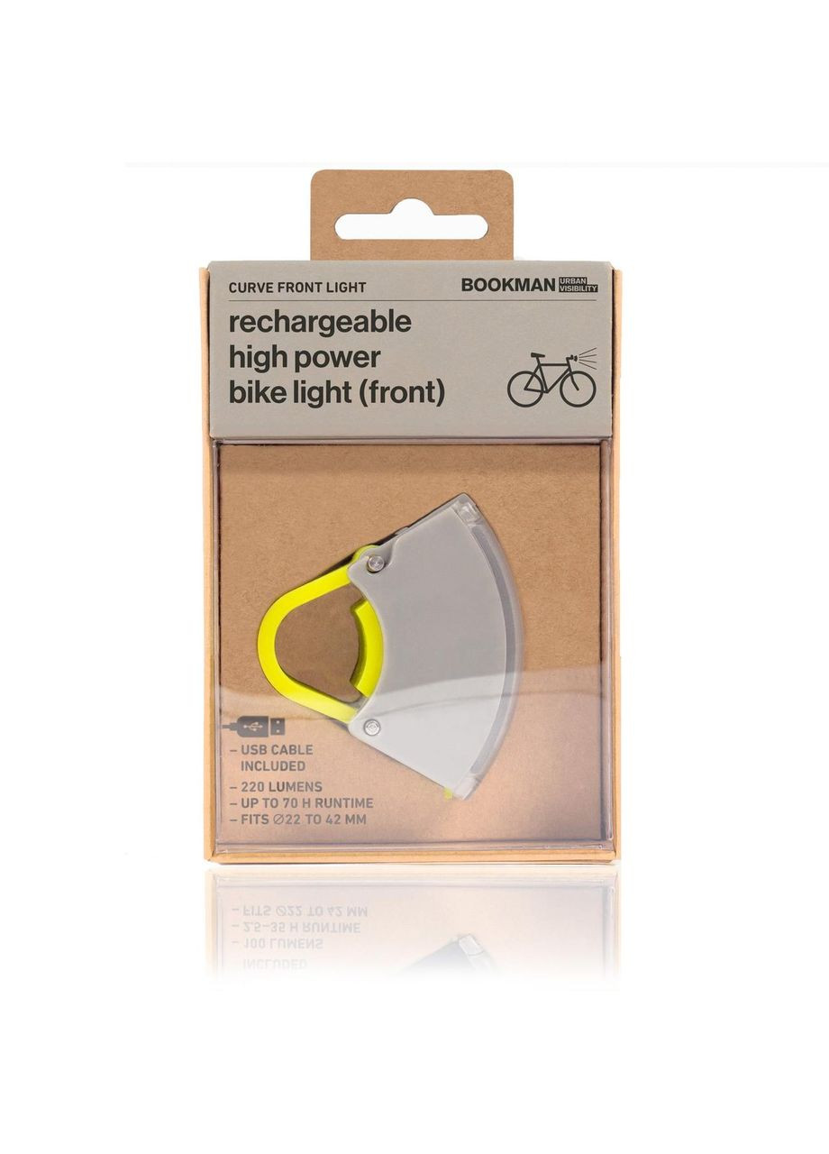 Фонарь велосипедный передний Curve Light Front серый/желтый неон BOOKMAN (316476184)