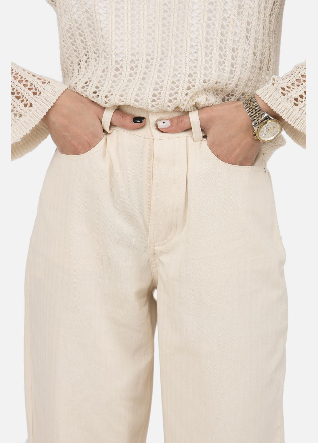 Женские брюки цвет бежевый CB-00250951 Reyon (309020353)